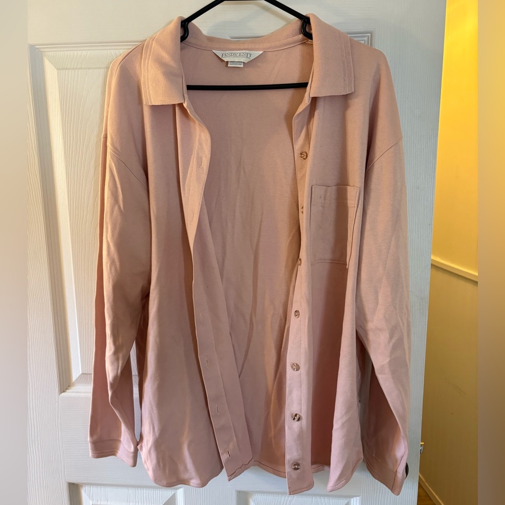 Lands' End Blush Pink Crew Neck Top